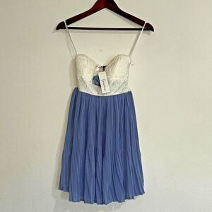 NWT Loving Things Womens Dress 8 Purple White Strapless Party Prom Short